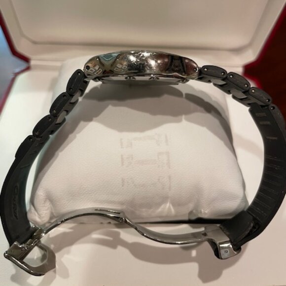 Authentic Cartier Chronoscaph Chronograph Quartz Black Dial Ladies Watch - Picture 9 of 13